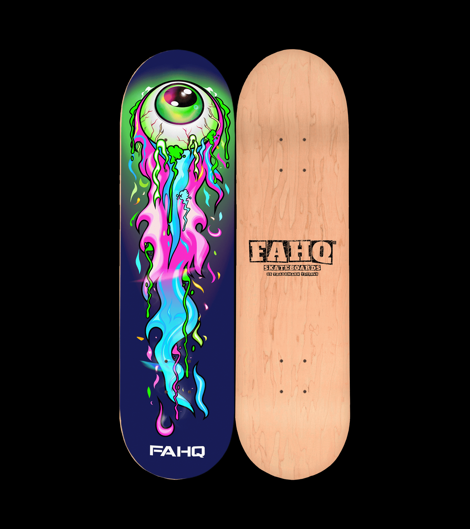 FAHQ Pro Model Flaming Eyeball Skateboard Deck