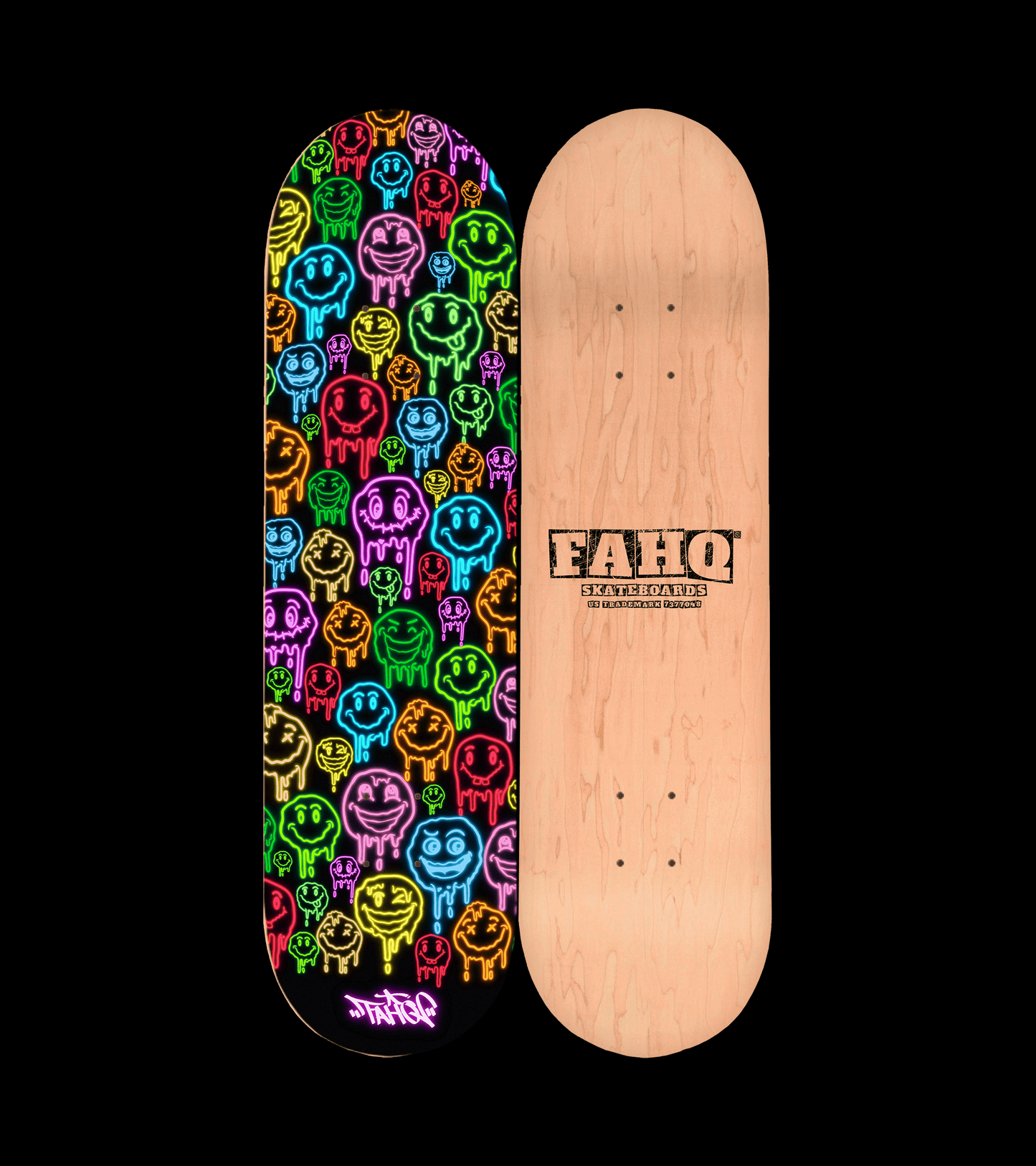 FAHQ Pro Model Melted Faces Skateboard Deck