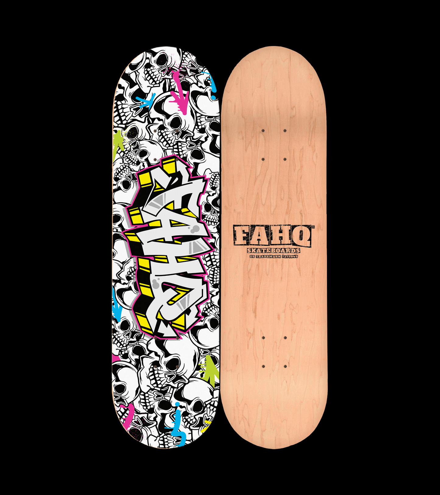 FAHQ Pro Model Skulls Skateboard Deck