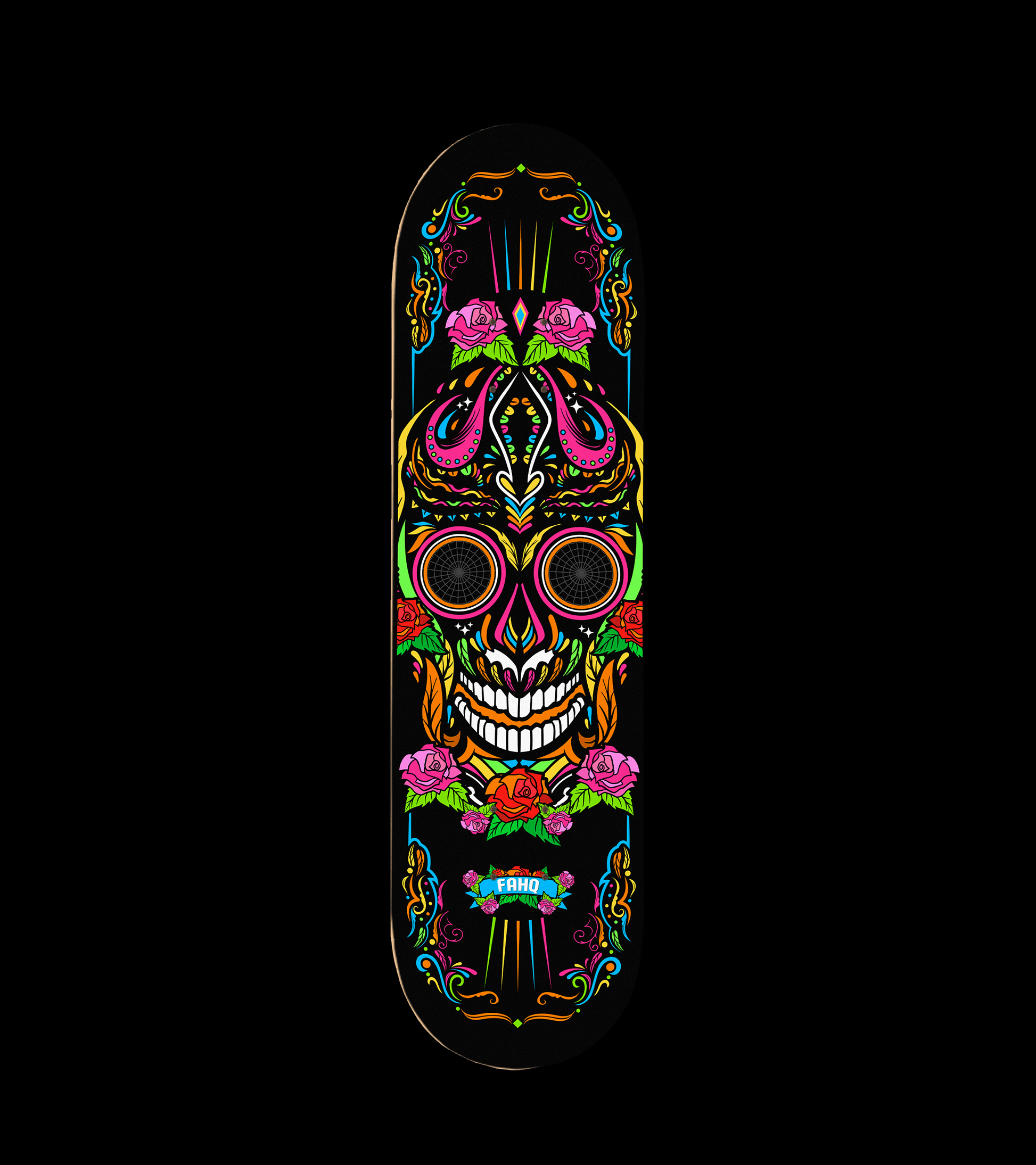 FAHQ Sugar Skull Skateboard Deck