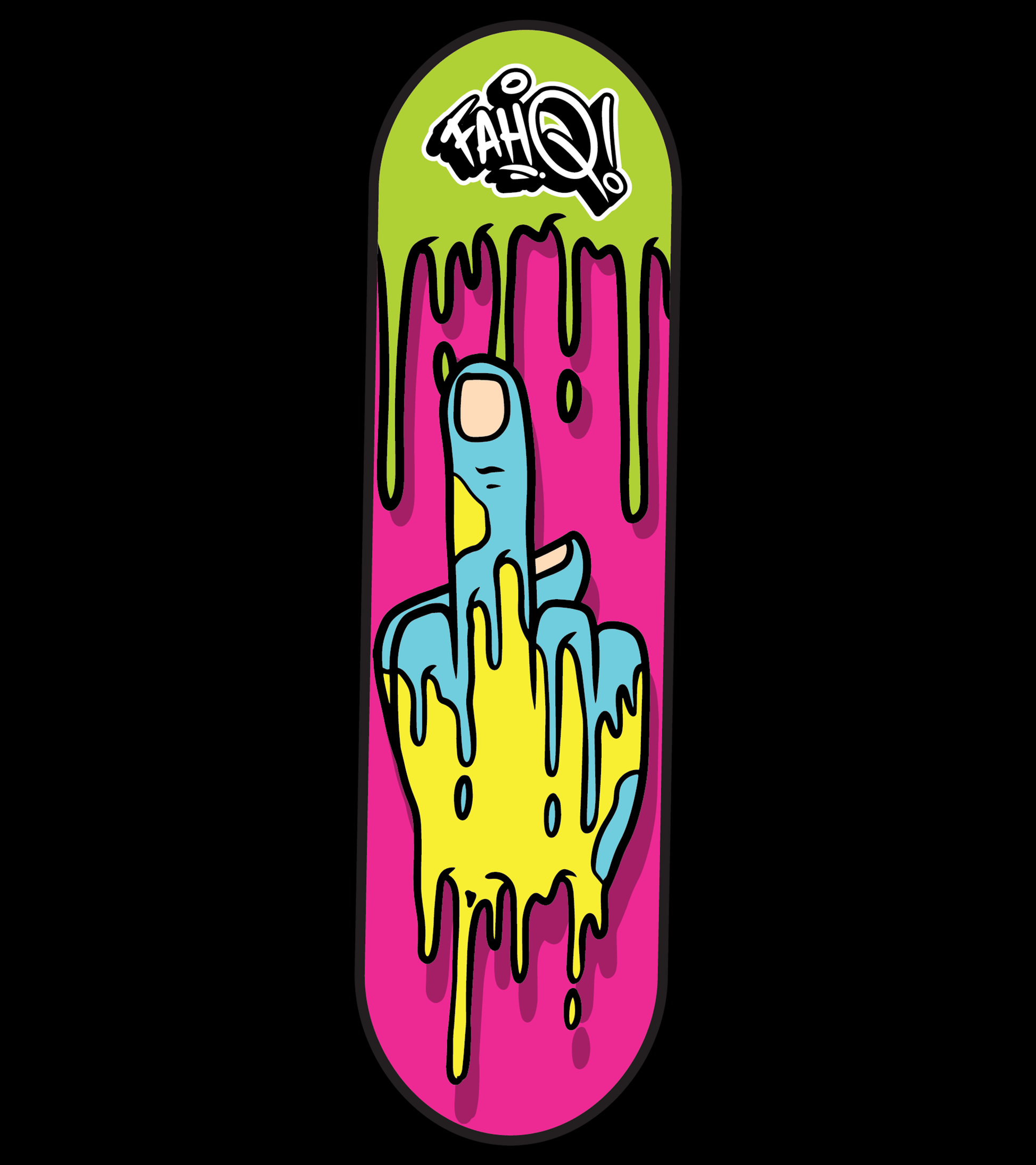 Middle Finger Skateboard Sticker